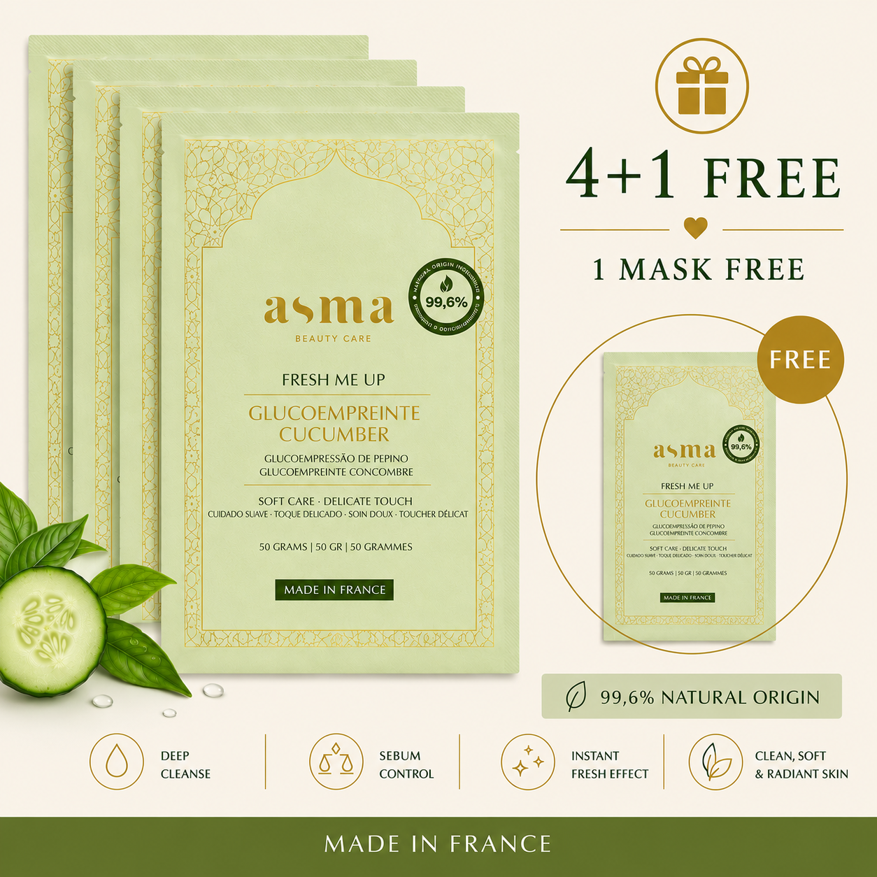 5-Pack FRESH ME UP - Shaker Face Mask Peel Off ASMA BEAUTY COSMETICS