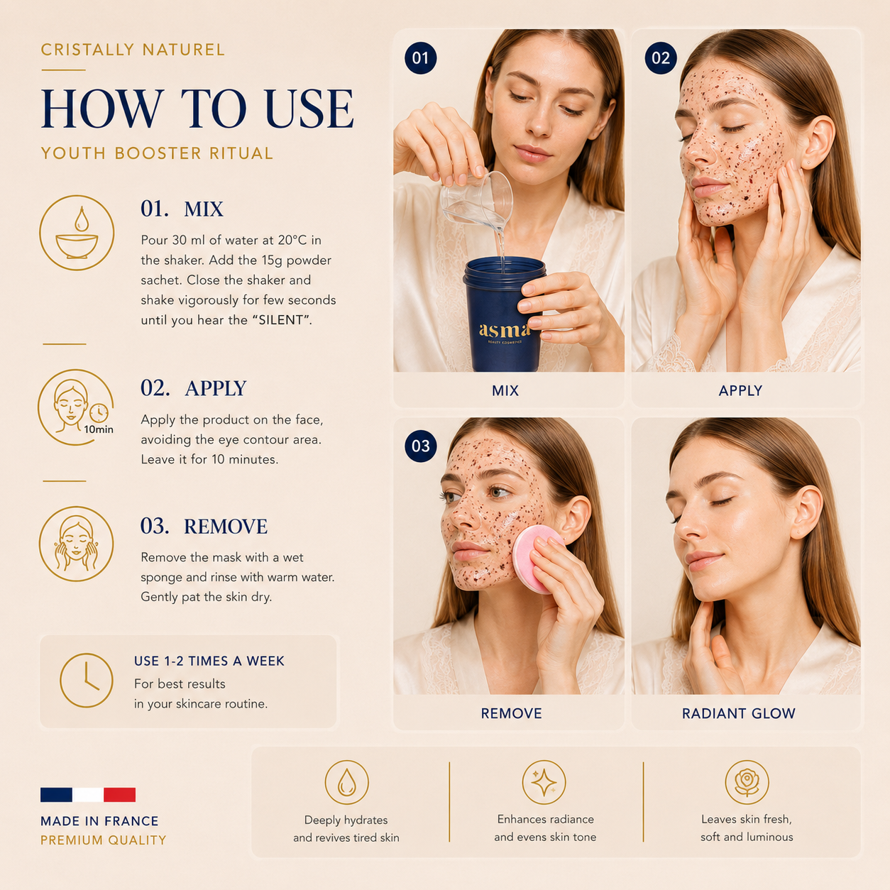 CRISTALLY NATUREL - Shaker Face Mask ASMA BEAUTY COSMETICS